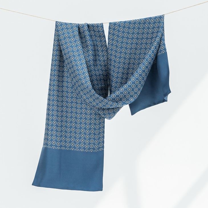 Vintage Digital Print Long Silk Scarf